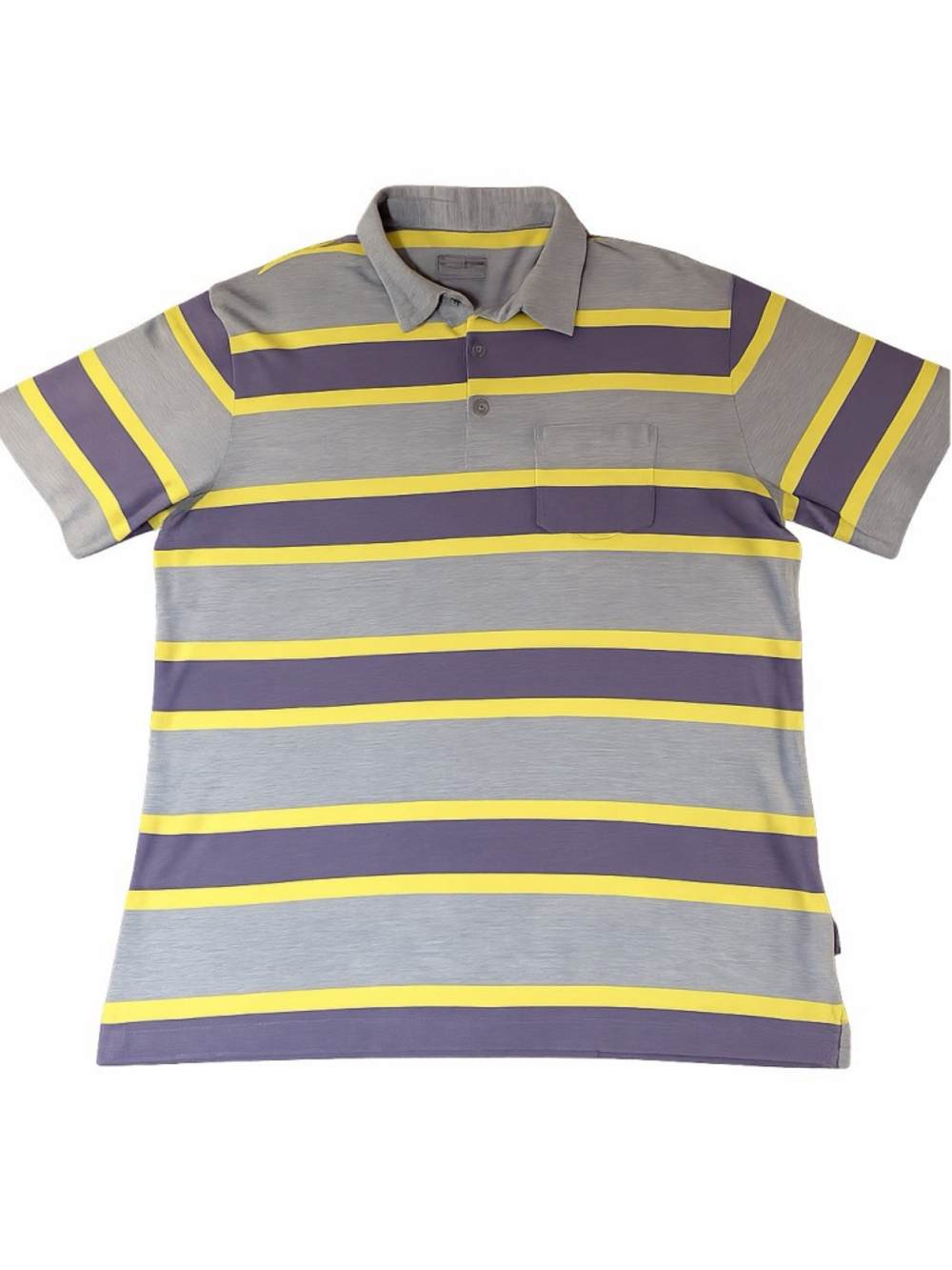 Patagonia Polo Shirt Mens L Striped Organic Cotton Lightweight Pocket Tee Preppy